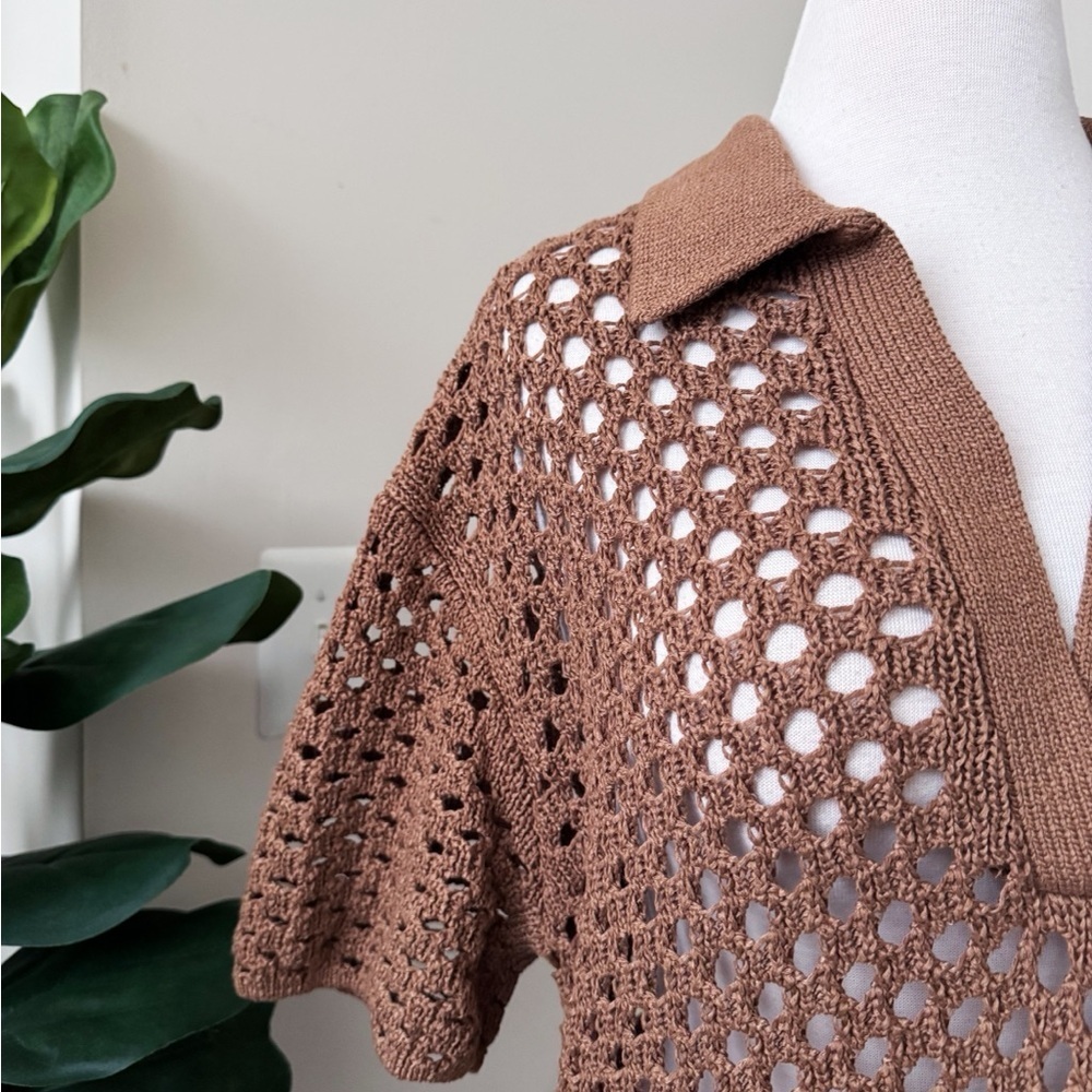 NWOT Brown Crocheted Dress - Picture 6 of 14